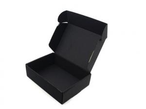 China Folding Cardboard Box Black Matt Lamination Shipping Box With Printed Logo on sale