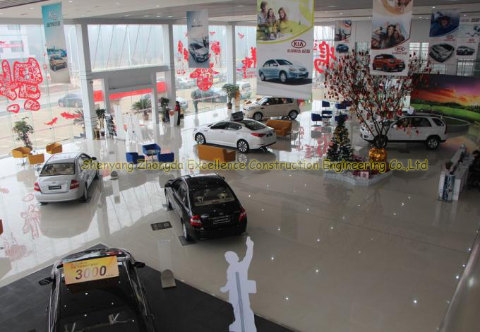 Modern steel frame prebaricated 4s car exhibition center hall
