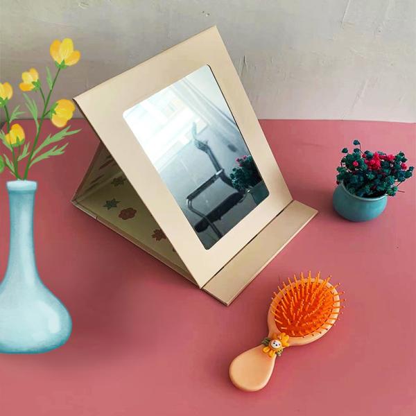 Coated Paper and Glass Mirror The Ideal Combination for a Cute Folding Makeup Mirror