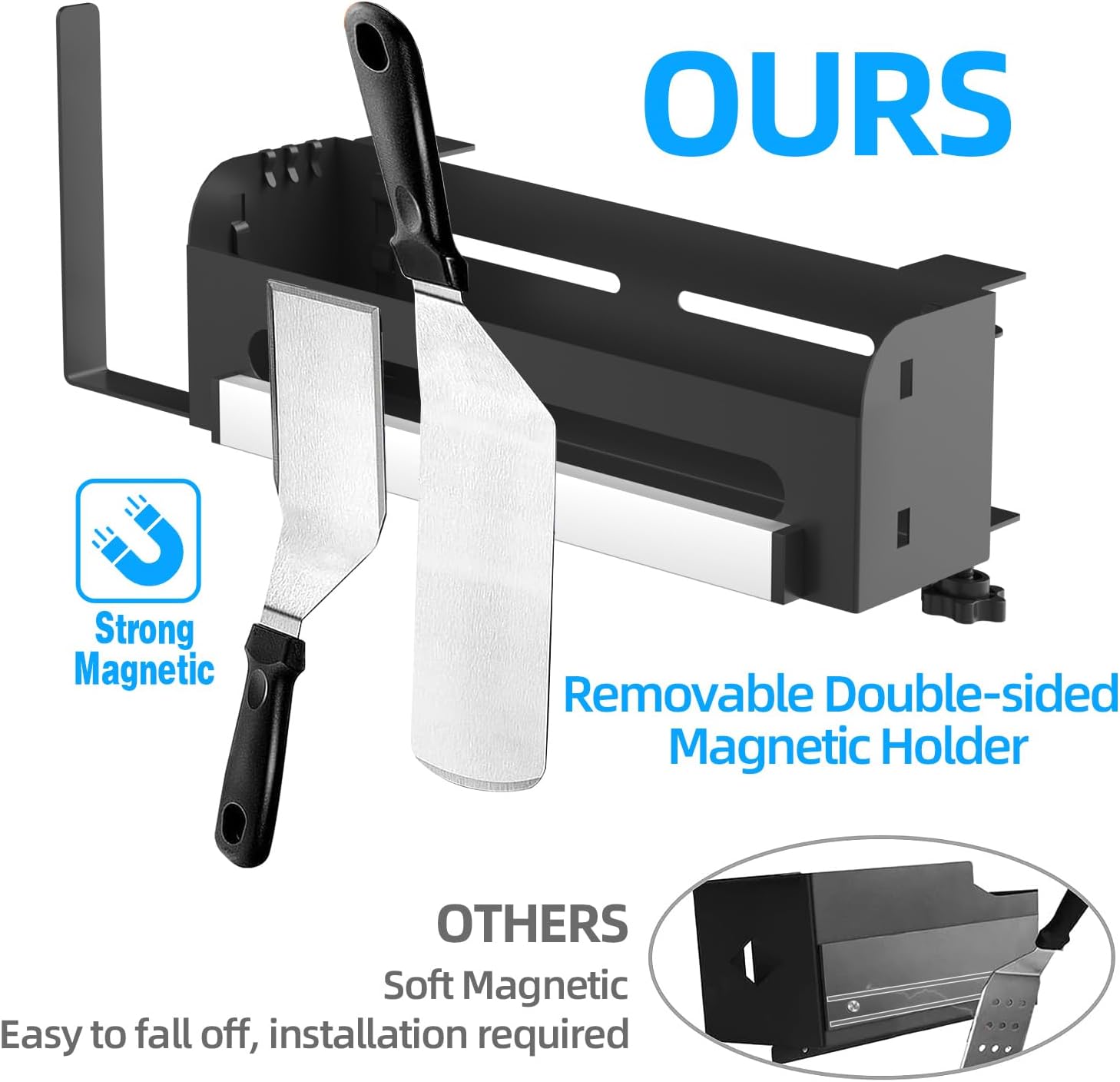Charcoal Barbecue Grill Accessories Holder with Magnetic Strip Paper Towel Holder