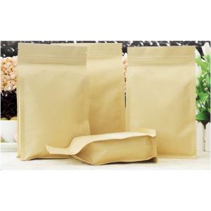 Wholesale Flat Bottom Zipper Food Bag Brown Kraft Paper Bag With Window For Food from china suppliers