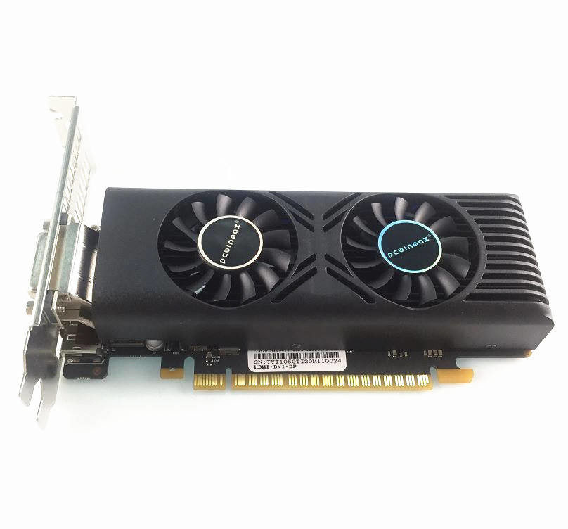 PCWINMAX Low Profile GTX1050 4GB DDR5 128BIT Dual Fans 640SP PCI Express 3.0 X16 Graphics Card for Small Cases