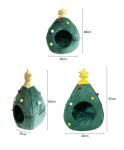 Hot sell luxury pet bed pp cotton oxford bottom green cat house christmas High