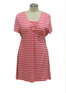 China Women'S Casual Cotton Summer Dresses , Striped Maternity Midi Dress Mini Yard Dye on sale