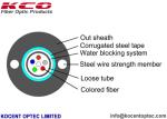 Outdoor Armoured GYXTW Fiber Optic Cable 2-24 Core Single Mode LSHZ PVC Material