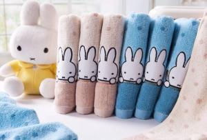 Wholesale 74*36cm 100% cotton cartoon MIFFY soft care breathable face towel and hand towel from china suppliers