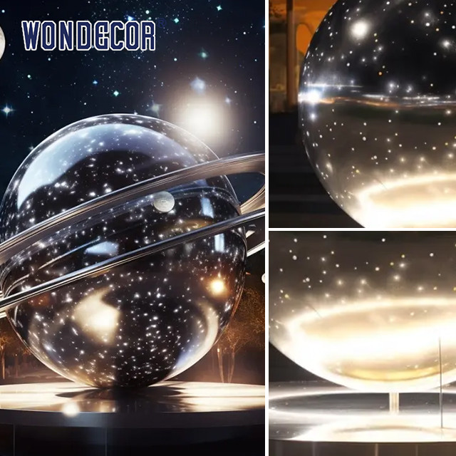 Large Outdoor Metal Forging Stainless Steel Garden Ornaments Planet