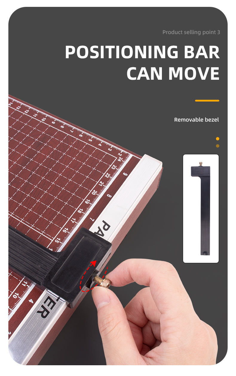 Mini Paper Cutter with Wooden Base Manual Paper Trimmer from ZEQUAN