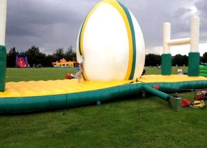 Wholesale PVC Tarpaulin Inflatable Interactive Games Green And White Color 10.07x3.7m from china suppliers