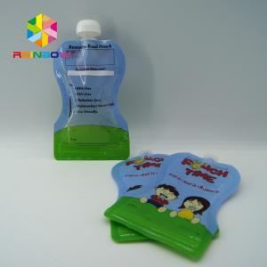 China Reusable Food Pouch Packaging / Leak Proof Baby Food Pouches With Dual Zipper on sale