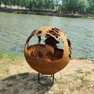 Wholesale Heat Resistant Painted Corten Fire Pit Bowl 800mm Diameter from china suppliers
