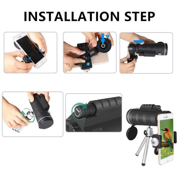 Monocular Telescope, 40X60 High Power HD Monocular for Bird Watching,Camping, Hiking