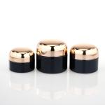 Black 20g 30g 50g Cream Glass Jars Empty Makeup Container
