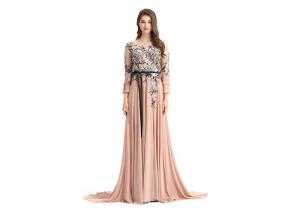 Wholesale Multi Colors Prom Dresses With Sleeves Flower Fish Cut Appliqued Style from china suppliers