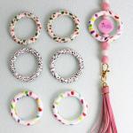 Manufacturer custom printed design full colors all over the ring beads for key