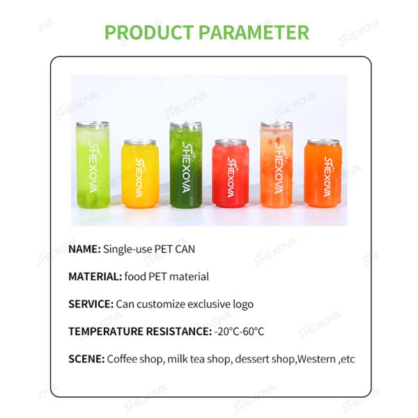 Customizable Logo Transparent Plastic Can For Juice Soda Bottle Pull Ring Lid