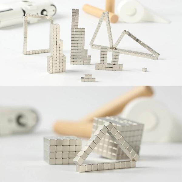Kellin Neodymium Magnetic Ball,DIY Silver Magnetic Cube Toy with 216pcs, for Intelligence Patience Development