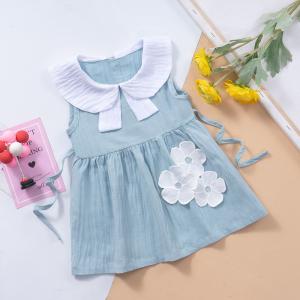 Wholesale Toddler Children Breathable Long Knee Length Casual Summer Dresses Sleeveless from china suppliers