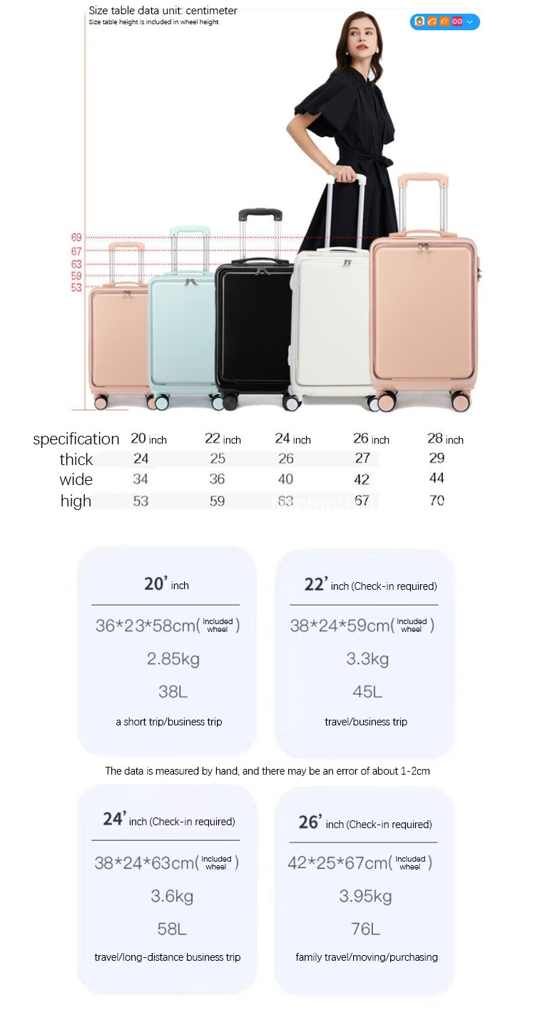 Sympathybag Factory Price Wholesale 20" White Set Backpack Holder Plastic Hardcase Abs Suitcases Sets Travel Suitcase