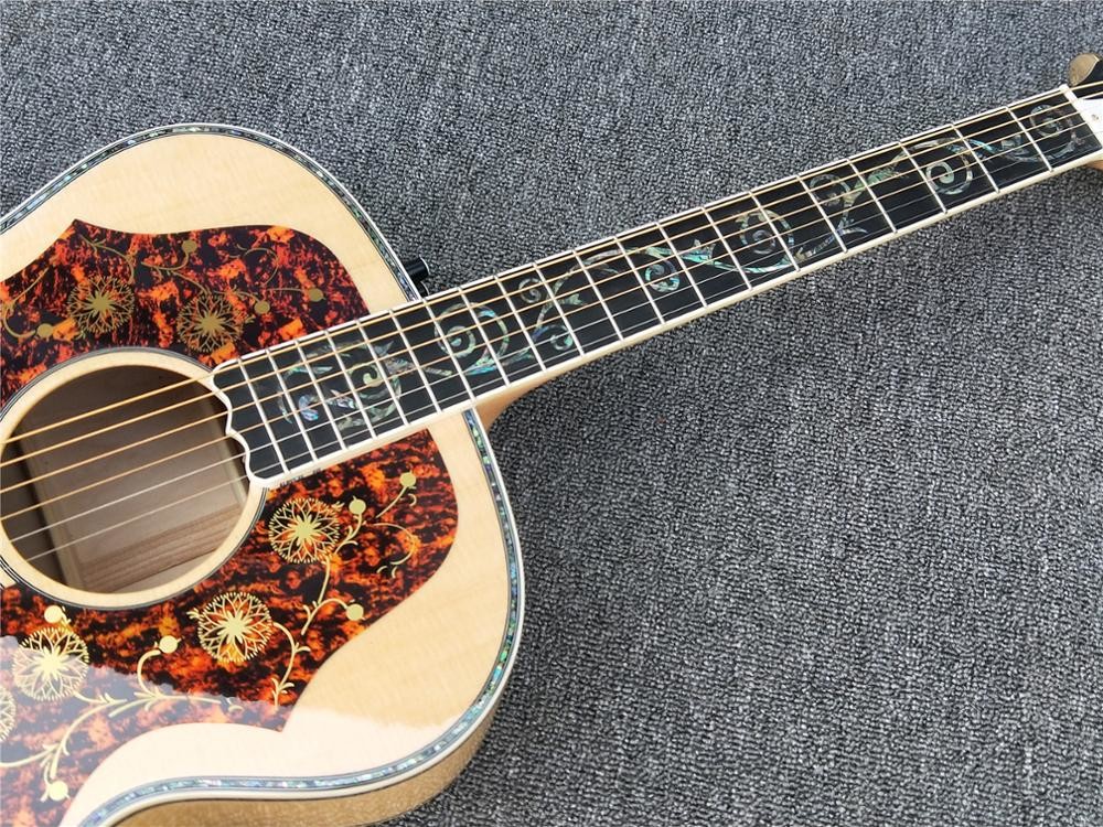 Abalone inlays 43 ' G200 classical acoustic Guitar,Ebony fret board,Solid spruce top,Tiger Flame Maple back G200 acousti