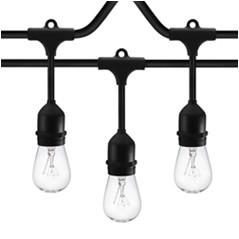 Wholesale 24 Feet Outdoor String Lights Weatherproof Commercial Grade Outdoor Lights with 12 Hanging Sockets 18 Edison Bulbs Inclu from china suppliers