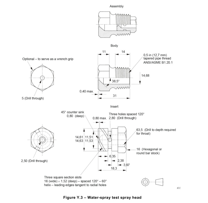 UL60507 For Lamps Manual Control Water Spray Test Apparatus With 3 UL Spray Heads