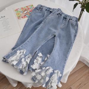 Wholesale Anti Pilling Children'S Casual Trousers Breathable High Waisted Flared Jeans OEM from china suppliers