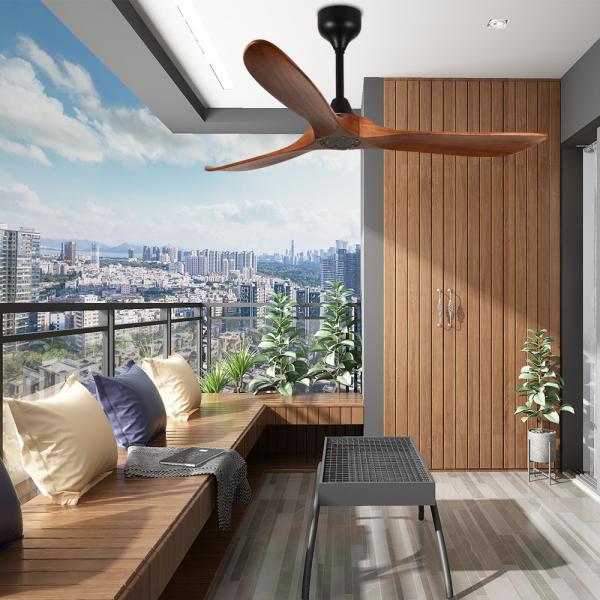 56in Wood 3 Blade Ceiling Fan ECO Black And Wood Ceiling Fan