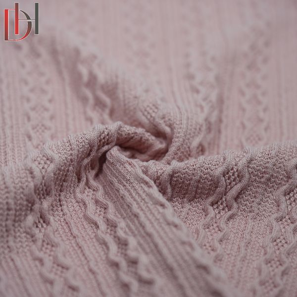 Soft Breathable Jacquard Knitted Fabric Heavyweight 95% Polyester 5% Spandex Fabric