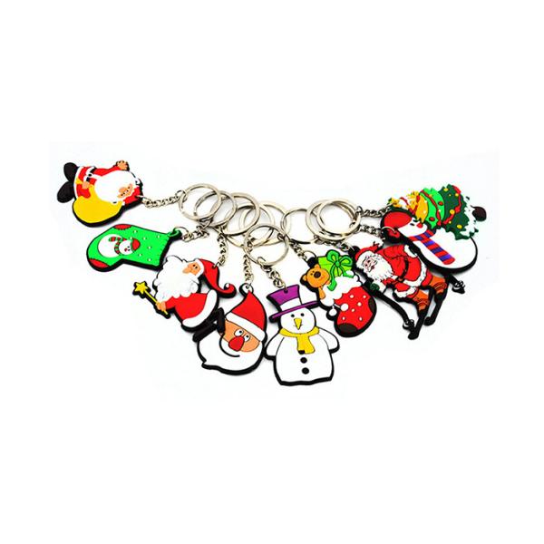 Rubber Soft PVC Keychains Custom Create 3D Embossed Christmas Gifts