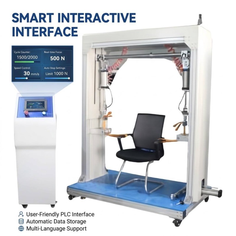 Chair Armrest Cyclic Fatigue Testing Machine Computer Control Furniture Reliability Test Solution