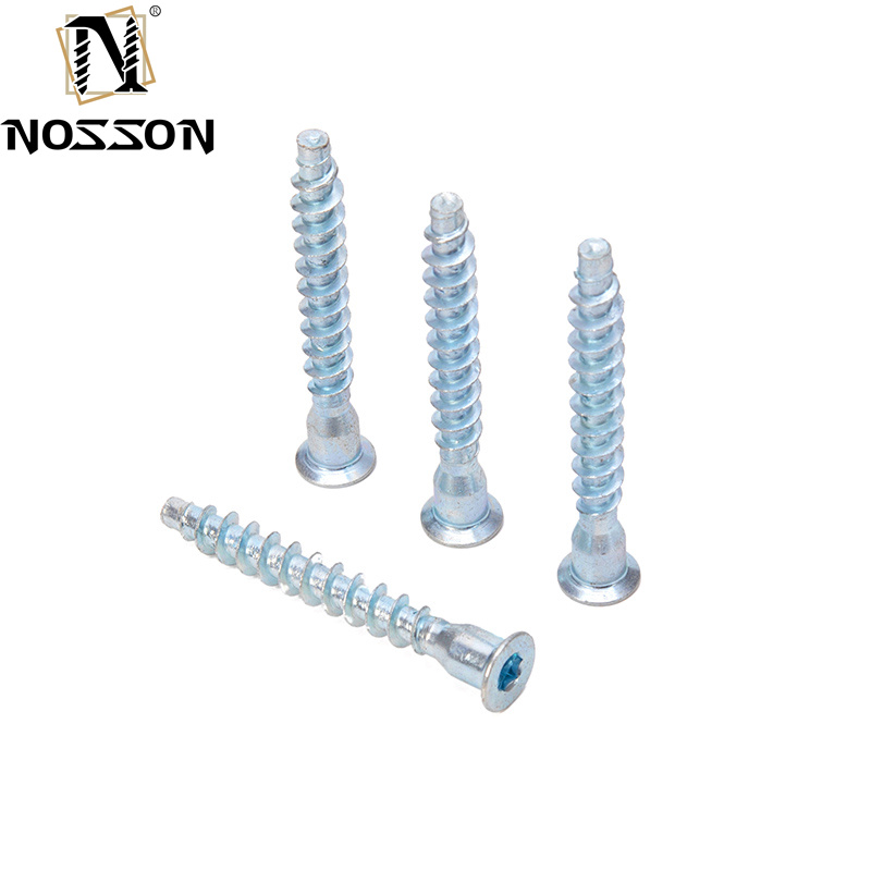 Metric Steel DIN Standard Confirmat Screw 6.3x50 for Cabinet Connection Flat Head Drive Metric Hexagonal Wood Furniture