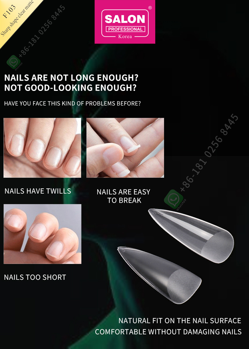 Matte Clear Almond Nails Extra Long Stiletto False Nails Sharp Shape Acrylic Fake Nail Tips For Nail Art