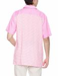 100% Linen Camp Collar Business Mens Casual Short Sleeve Shirts Contrast Check