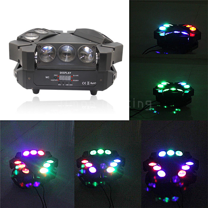 Home Party 3x3 9pcs 12w RGBW 4in1 Mini LED Spider Beam DMX Wash Moving Lights