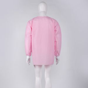 S&J Wholesale dental pink disposable hospital gown non woven women lab jacket