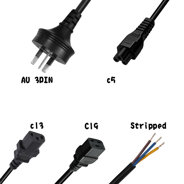 AU 3 Pin IEC C5 Power Cable , Power Supply Cord Cable 1.8m 6ft