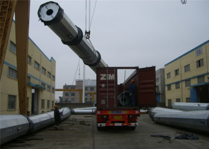 500kg Design Load Steel Transmission Pole Hot Dip Galvanized Customized