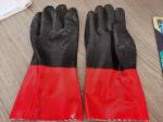 OEM Red Black PVC Dipped Gloves 30cm PVC Coated Insulated Gloves