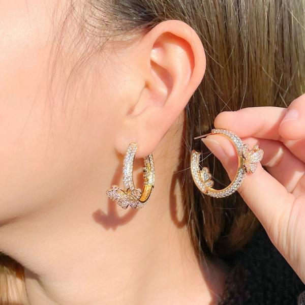 Fashion Trendy Butterfly Earring for Women Wedding Cute Butterfly Earring Butterfly Earring Jewelry for Party Gift