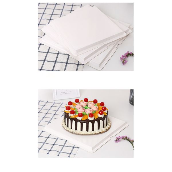 White 10 Inch Wave Cake Boards 15-Packs Squares Base Food-Grade Cardboard Wave Cake Plate Cake Board - Grease-Proof Square Golden Cardboard Base for