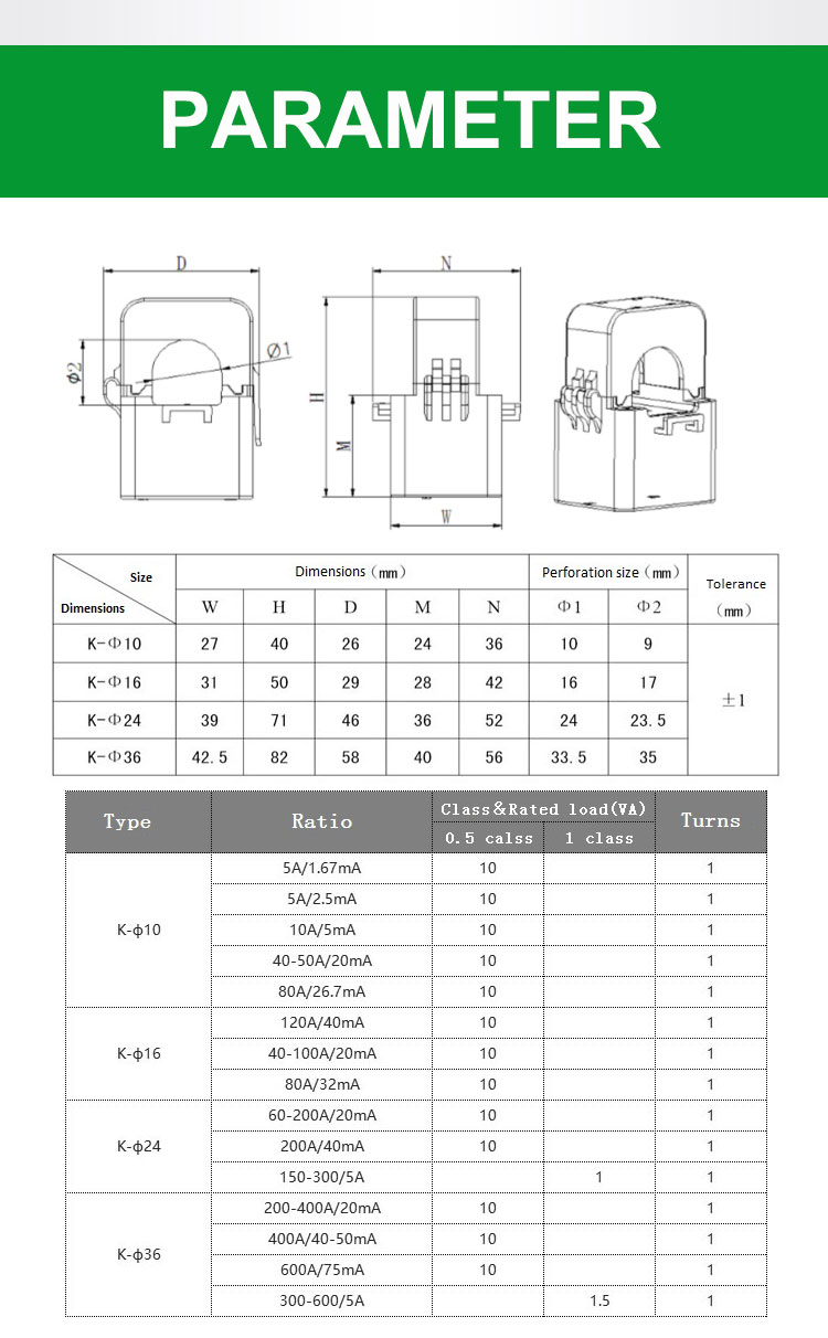 Three Phase AC Split Core Current Transformer 250-300A/5A AKH-0.66-K-24