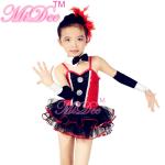 Children'S Dance Clothes Black Red Sequin Tutu Skirt For Solo Performance
