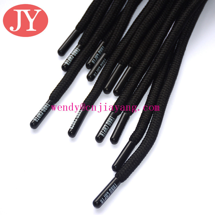 Black Rubber painting coating plastic aglet for pants string rope string head yeezy