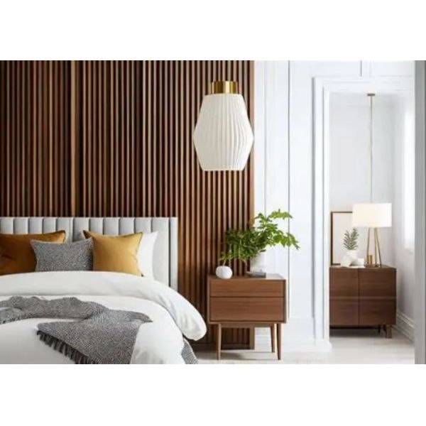 Zero Gap Seamless Interior Fluted WPC Wall Panels Cladding Louver WPC Wall Panel