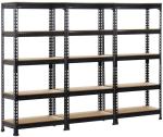 3 Pack Heavy Duty 5 Tier Warehouse Storage Shelves Garage Shelving Unit