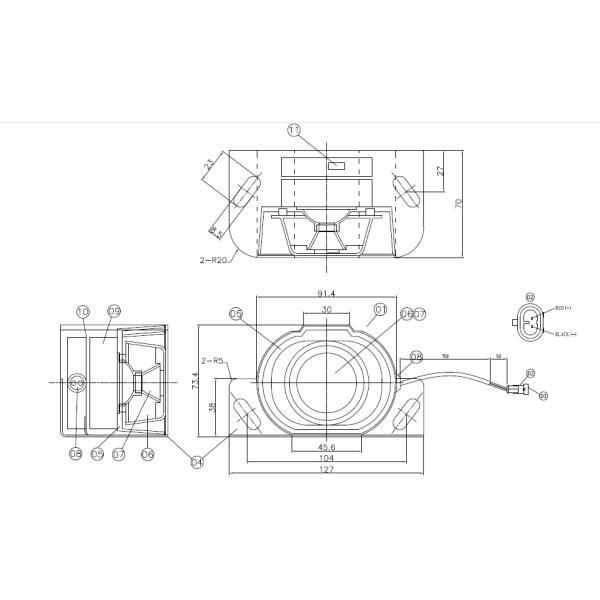 Black White Noise Reversing Alarm Iron Shell / Car Reverse Alarm Sound
