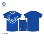 Custom Blue Football Kits Sleeve Length Short/Long Team Name Placement Front