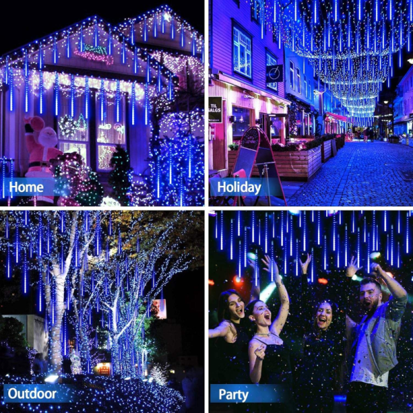 Dynamic Meteor Shower, LED Meteor String Lights Outdoor Garden Holiday Atmosphere Lighting