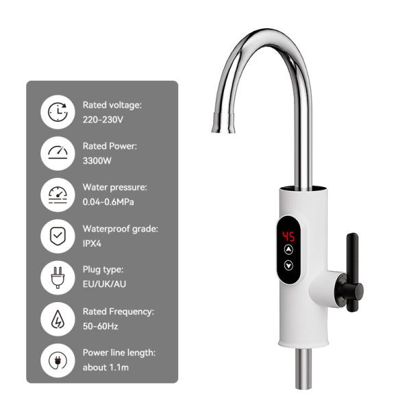 LED Digital Temperature Display Instant Digital Electric Hot Water Tap